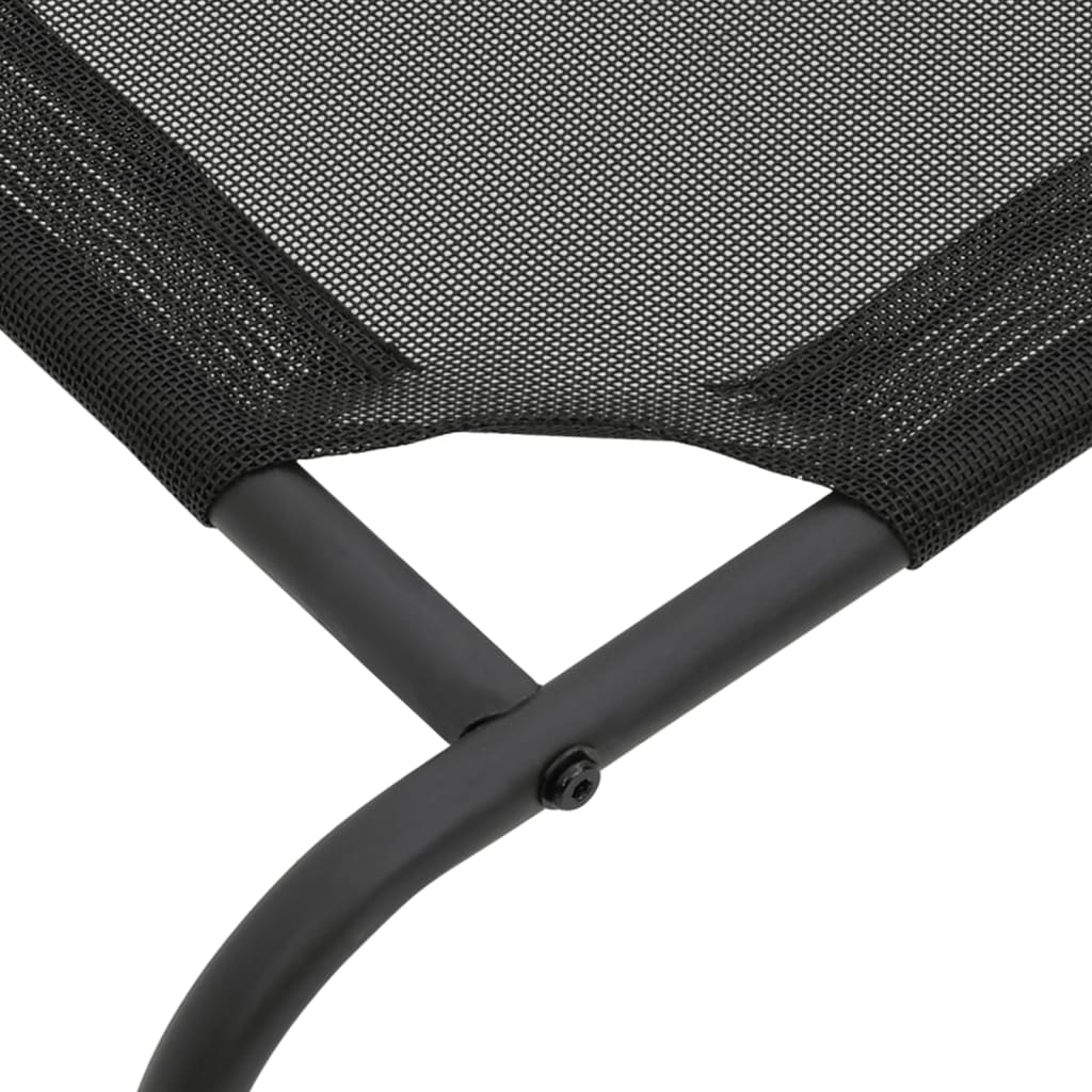 vidaXL Elevated Dog Bed Raised Dog Cot Puppy Sleeping Bed Black Textilene