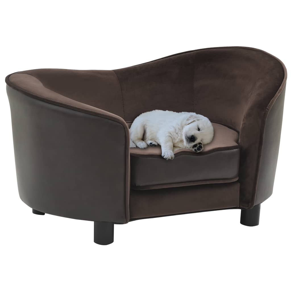 vidaXL Dog Sofa Puppy Couch Bed with Washable Cover Plush and Faux Leather
