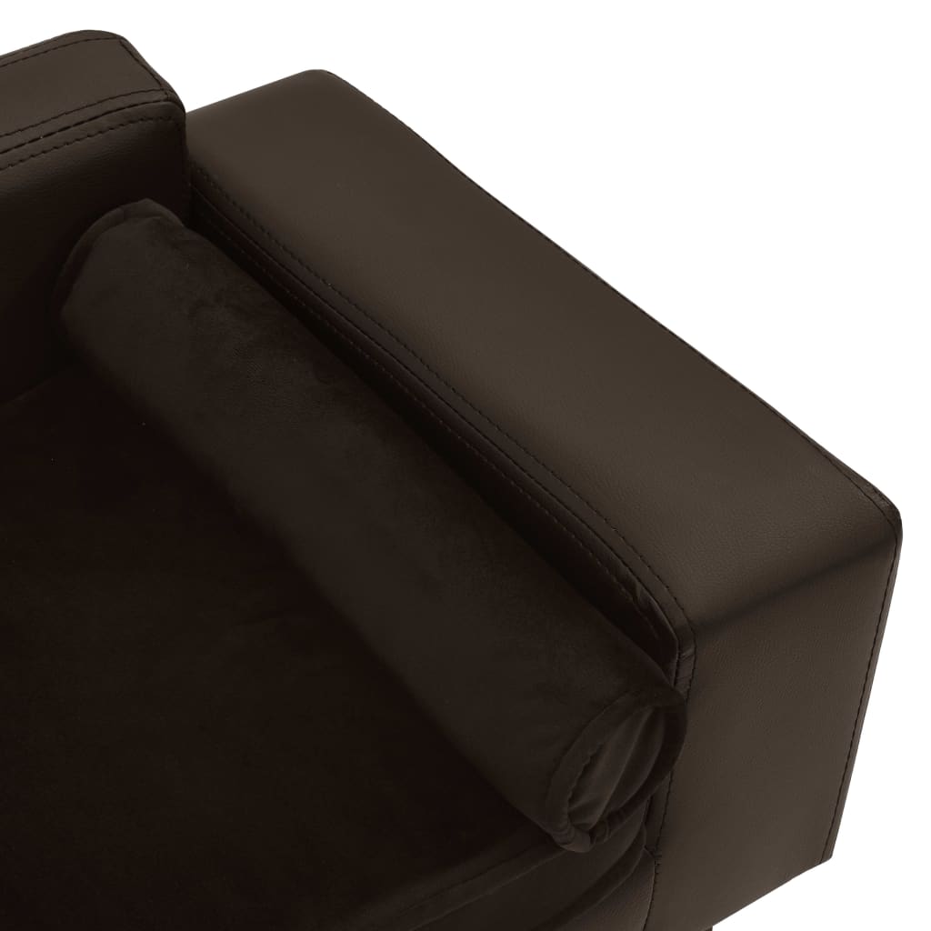 vidaXL Dog Sofa Puppy Couch Bed with Washable Cover Plush and Faux Leather