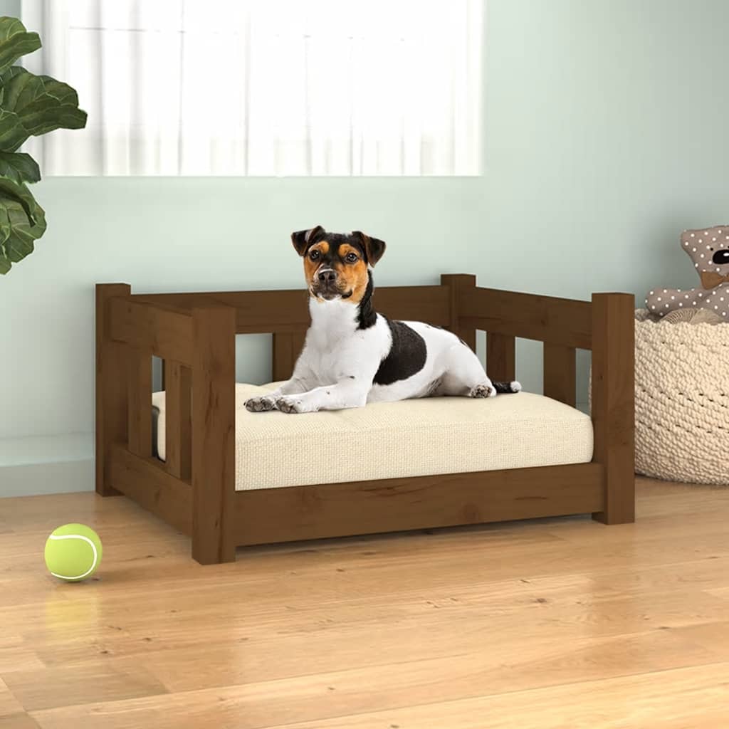 vidaXL Dog Bed Rectangular Modern Wooden Dog Couch Pet Bed Solid Wood Pine