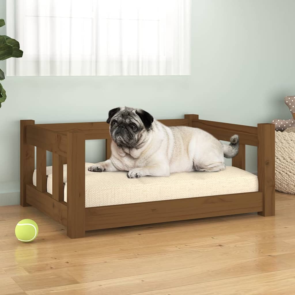 vidaXL Dog Bed Rectangular Modern Wooden Dog Couch Pet Bed Solid Wood Pine