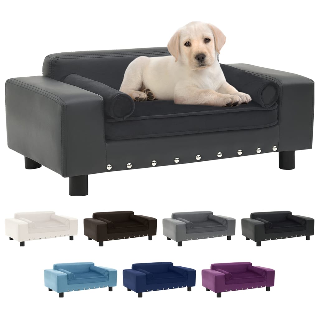 vidaXL Dog Sofa Puppy Couch Bed with Washable Cover Plush and Faux Leather
